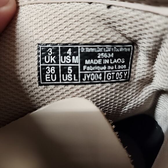 Dr Doc Martens 25634 Patent Leather Combat Boots Tan Women's Size 5 - Picture 9 of 9